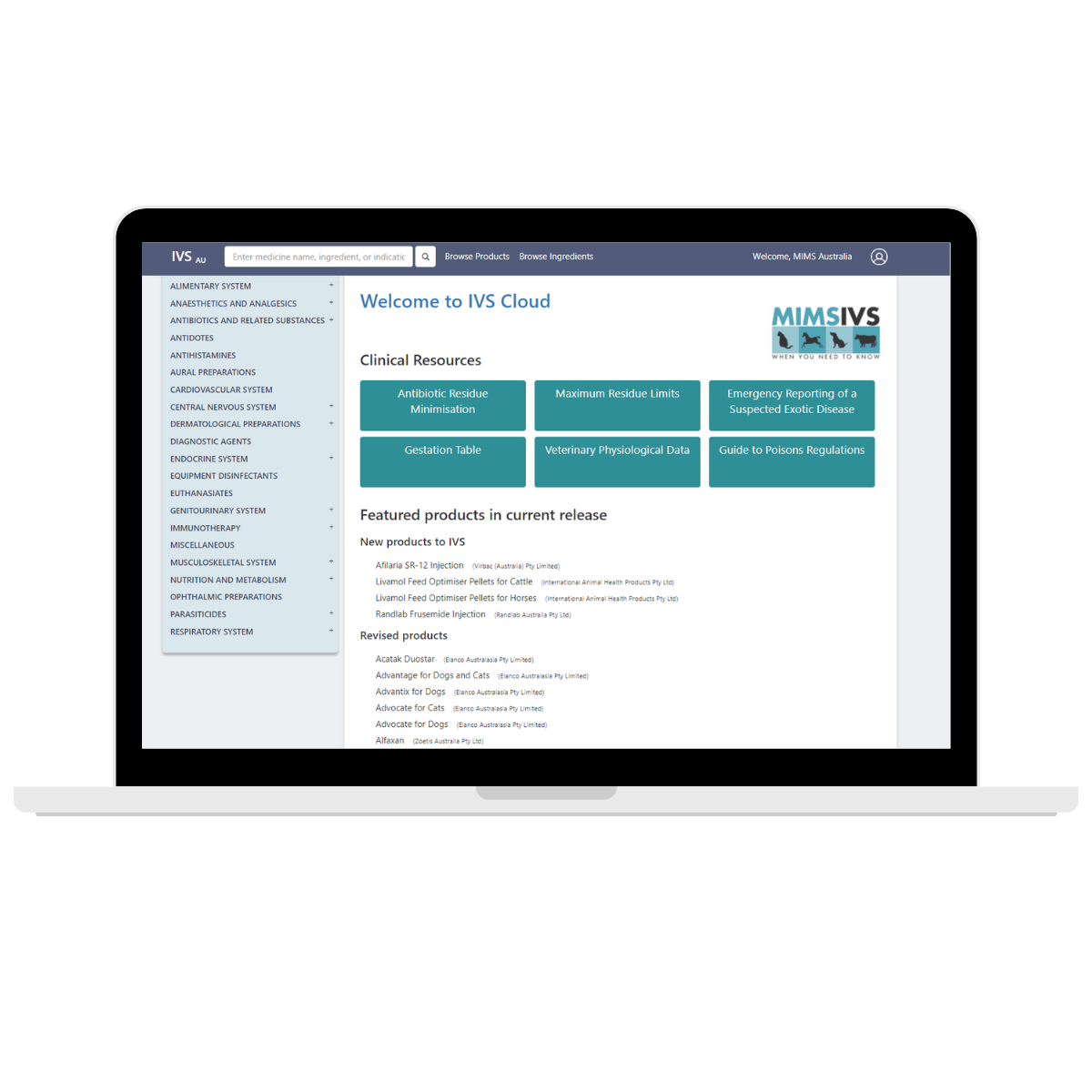 Emims Sample MIMS IVS Cloud bundle with eMIMSplus – MIMS Australia